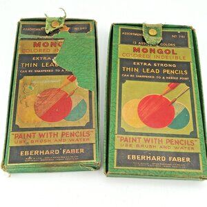VTG set of 2 boxes Eberhard Faber Mongol Colored Pencils #940 #741 incomplete